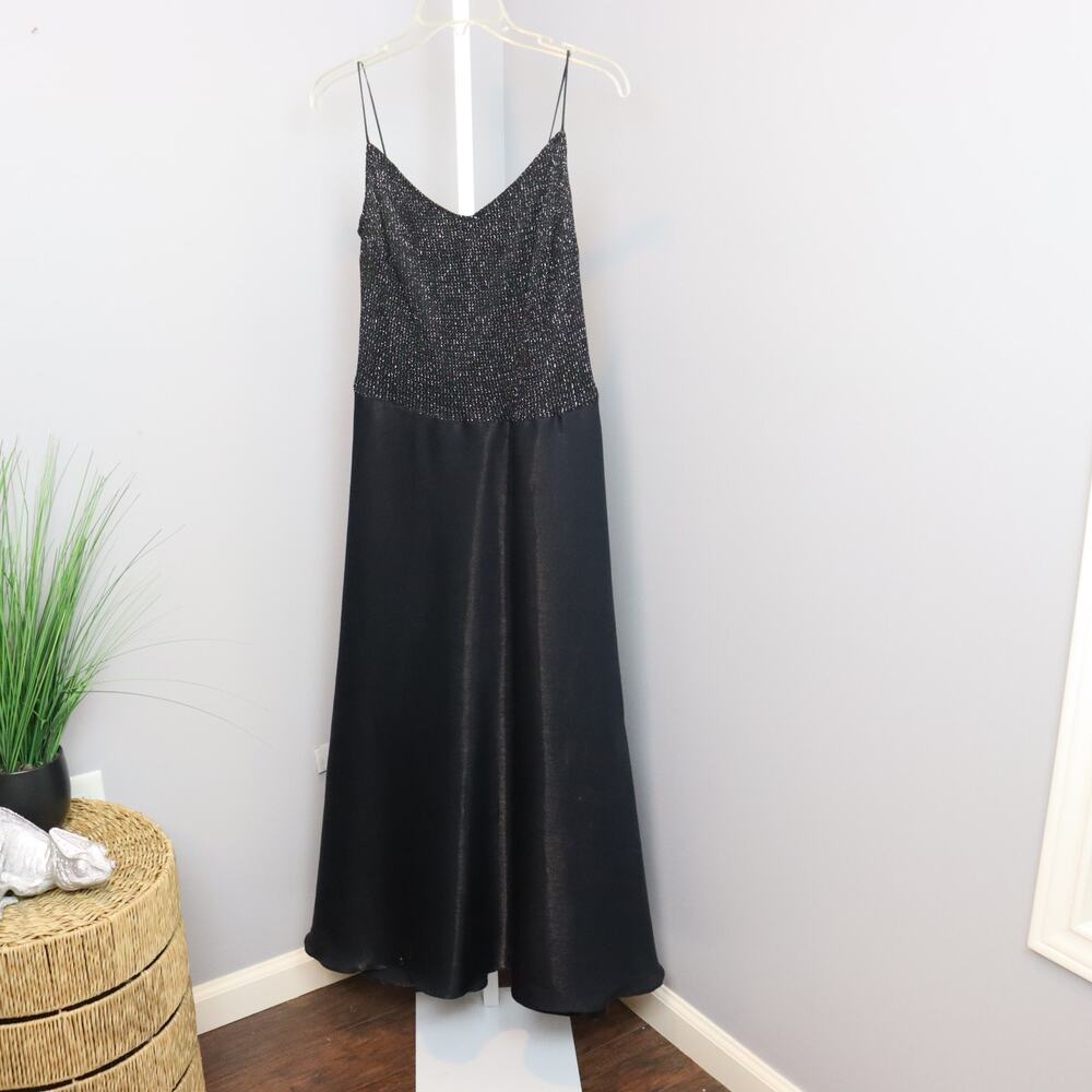 Js Collections Black Metallic Gown With Sheer Car… - image 3